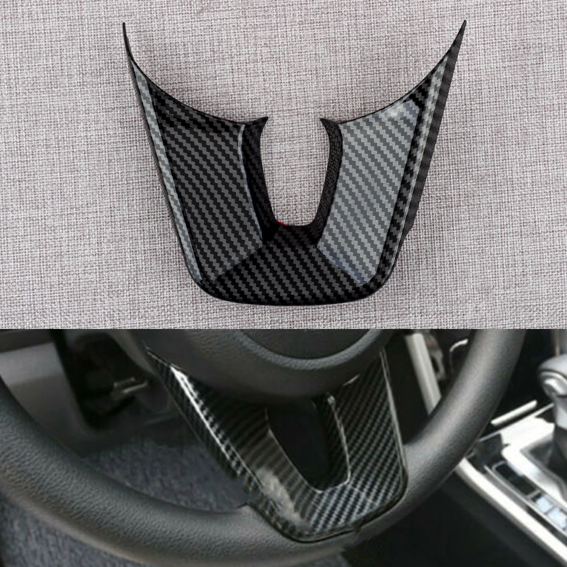 

Автомобильный ABS внутренний чехол на руль, накладка из углеродного волокна, черный, подходит для Kia Optima K5 2020 2019 2018 2017 2016