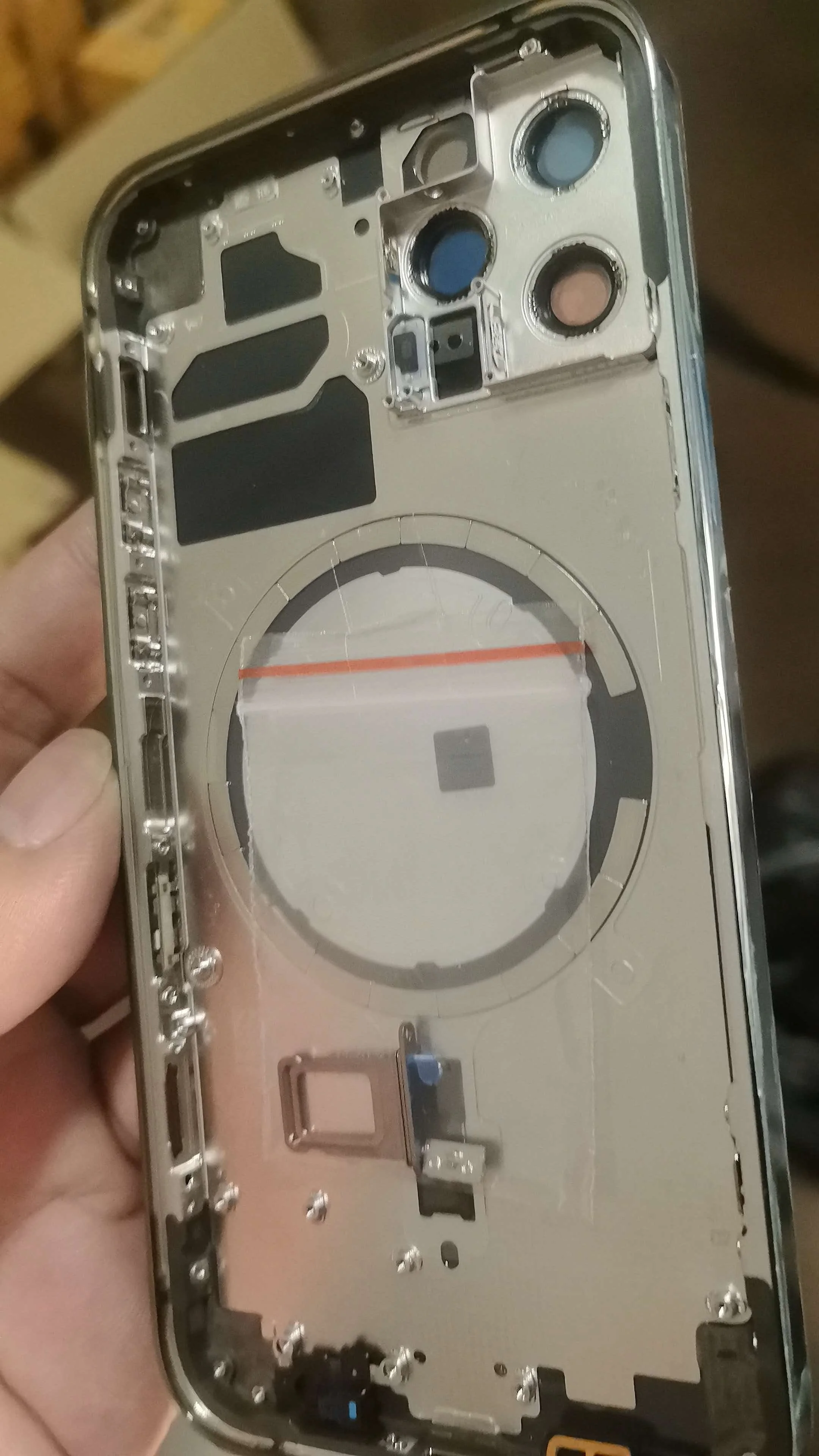 12 Frame for 12 Pro Housing with Back Glass Button SIM Tray Mesh Magnet Wholesale Compatible with iPhone 12 Pro Models view 3