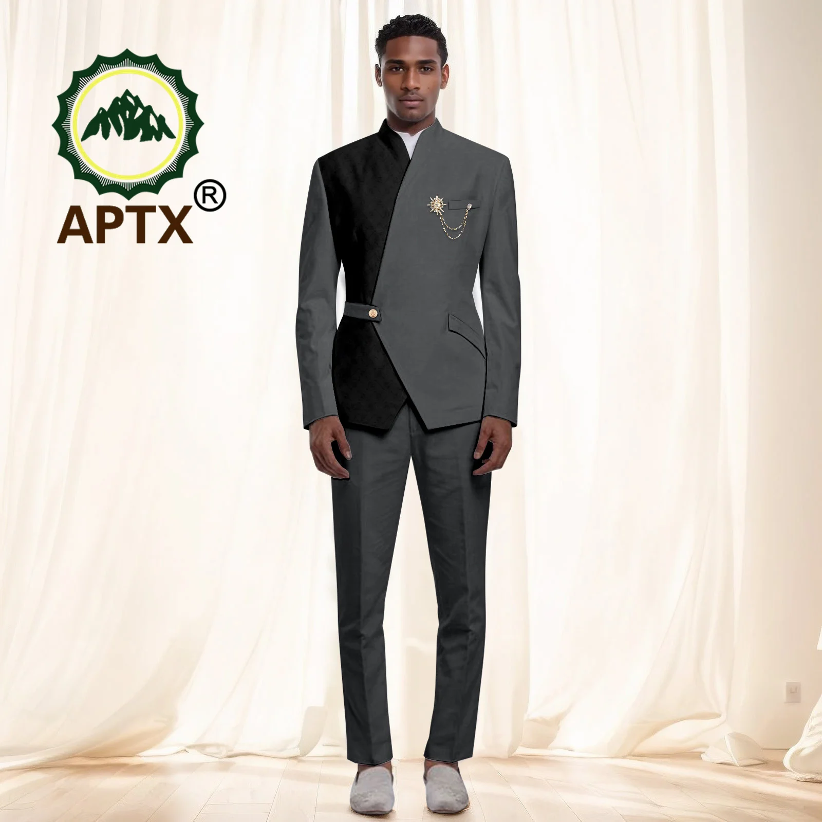 African Men Suit for Wedding Traditional Designed Slim Fit Jacket Pants Set African Party Outfits High Quality Suit 2416070