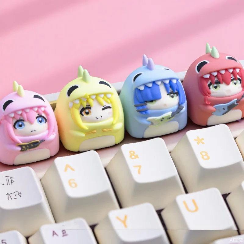

Anime Keycaps 3D Cute Resin Artisan Keycaps 1pc Custom Original Handmade Keycaps for Mechanical Keyboard Accessories Gift DIY