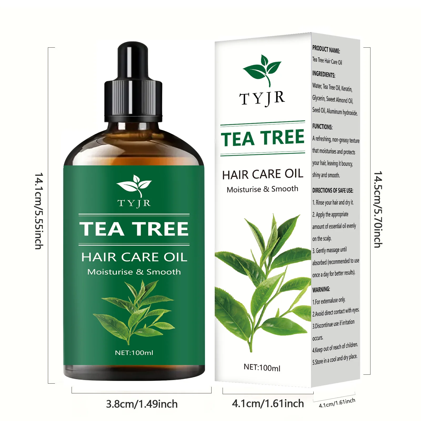 Aceite esencial de té de árbol, tratamiento del cuero cabelludo Natural puro para el crecimiento del cabello, fortalecedor antiencrespamiento, nutre, producto para el cuidado del cabello saludable y brillante