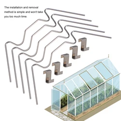 100 Stück Gewächshaus-Glasklemmen, Edelstahl-Clip-Rahmen, W-Typ-Clips, Befestigungsplatte
