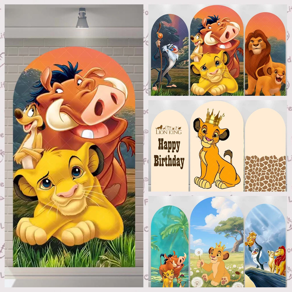 Latar Belakang Selamat Ulang Tahun Tema Lion King Spanduk Dekorasi Ruang Pesta Anak-anak Kustom Menyediakan Properti Studio Fotografi Potret