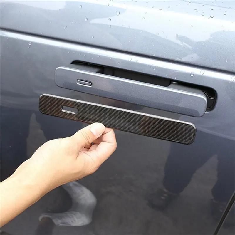 ABS Carbon Fiber Exterior Door Handle Trim For Land Rover Range Rover VELAR 2017 2018 Car Accessories-Boom