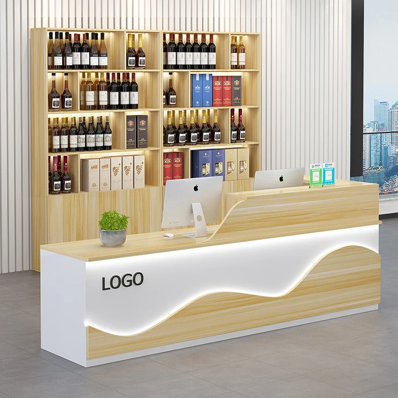 ديكورات مكتب الاستقبال الجمالي، طاولة صالون الشعر، بسيطة وحديثة، أمين الصندوق، مكتب الاستقبال، أثاث الصالون الإيطالي #6