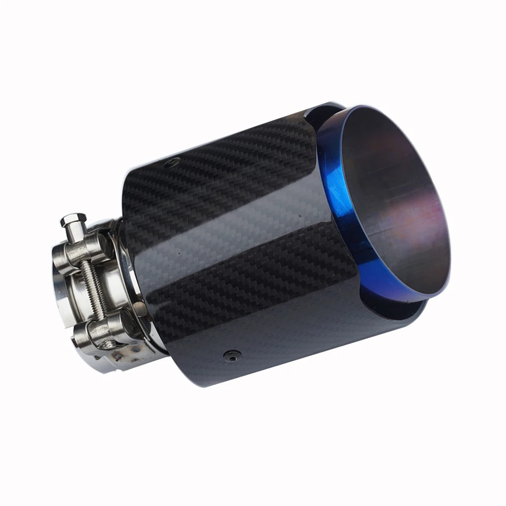 

Carbon Fiber Exhaust Tip Universal Burnt Blue Exhaust End Pipe for BMW/BENZ/AUDI Carbon Fiber Tailpipe Auto Muffler Modification