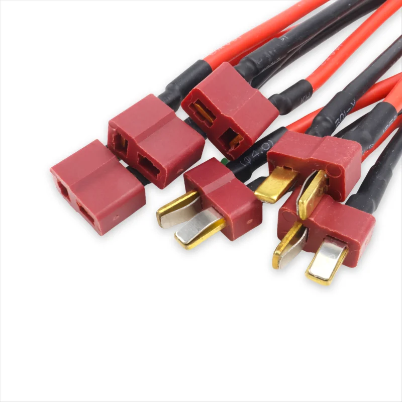 สายต่อขยาย Deans T Plug คุณภาพสูง 10 ชิ้น แบบตัวผู้-ตัวเมีย 14AWG 100 มม. ความแม่นยำสูง สำหรับแบตเตอรี่ RC Lipo รถยนต์ เรือ เครื่องบิน DIY