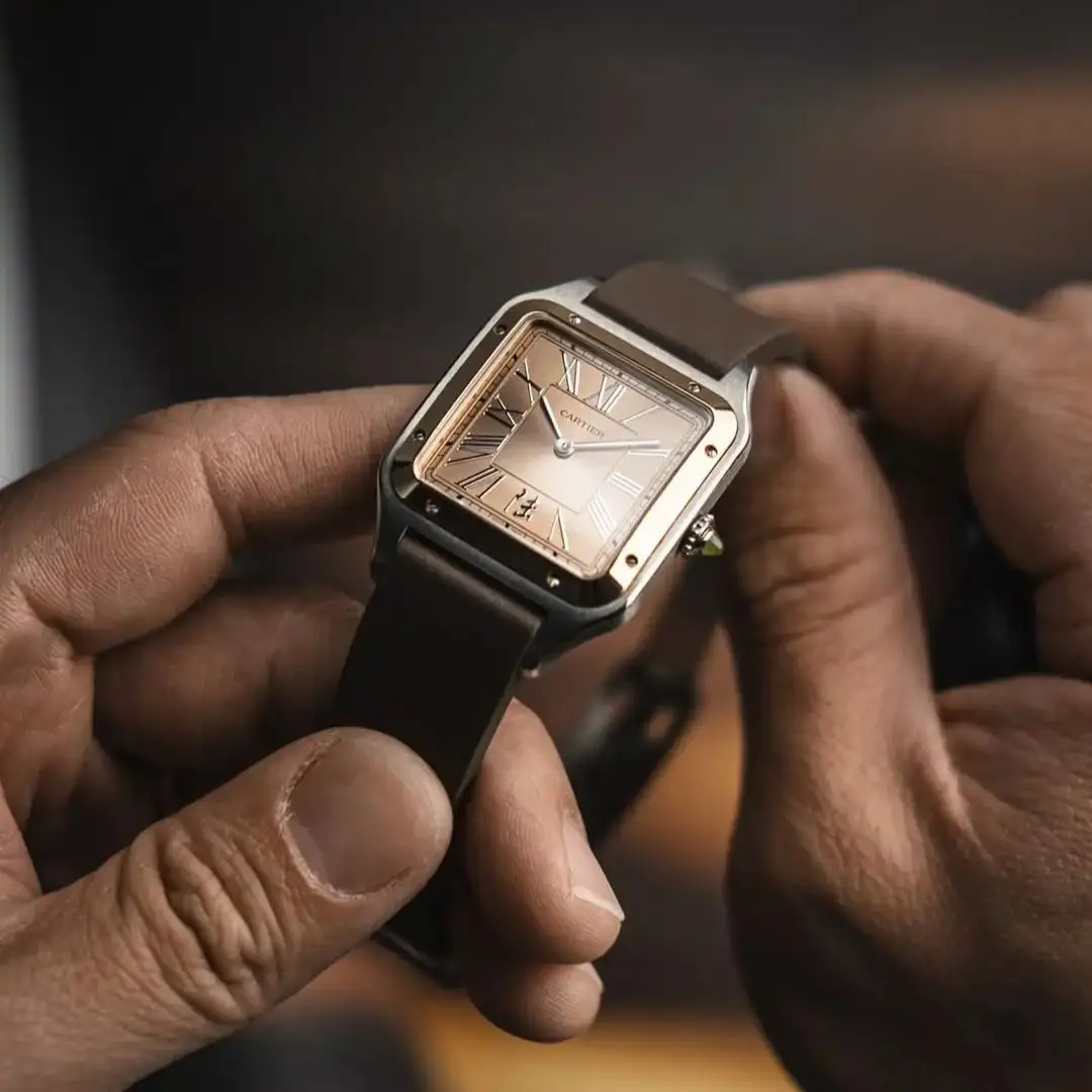 مثالية لفرقة استبدال كارتييه سانتوس تانك دومونت - 18 مم 20 مم 21 مم 22 مم حزام مطاط فلورو سريع الإصدار مقطوع إلى الحجم