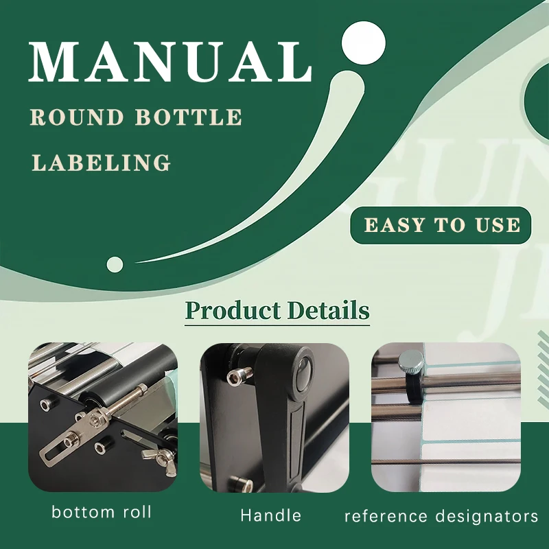 Mini Manual Labeling Machine Adhesive Sticker Handle Small Jar Plastic Round Bottle Paper Labeler Semi-auto Packing Machine