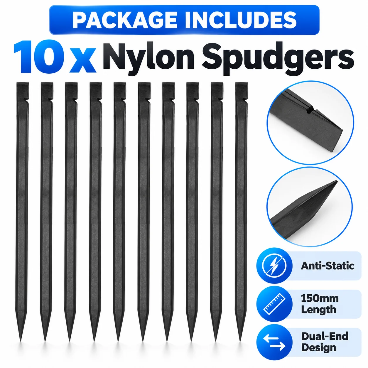 10 Stück antistatische Kunststoff-Hebelstifte aus Nylon, zum Öffnen von Geräten, für iPhone, iPad, Samsung-Smartphones, Reparatur-Handwerkzeug-Set. – Detail 1