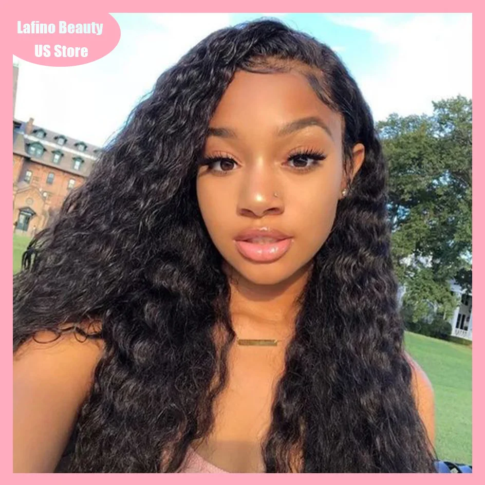

Lafino Short Curly Human Hair Wigs Water Wave Lace Front Wig 4x4 Closure Deep Wave 5x5 Hd Lace Closure Wig Wear And Go For Women