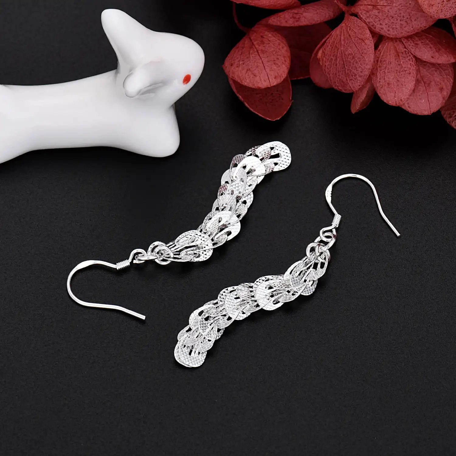 Hot Original designer 925 Sterling Silver Phoenix tail Earrings for Women fashion Party Wedding Engagement Jewelry Holiday Gift
