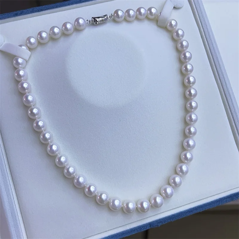 

10-11MM Round Natural Freshwater Pearl Necklaces 5A High Quality Pearl Necklace for Women 925 Sterling Silver Necklaces Jewelry