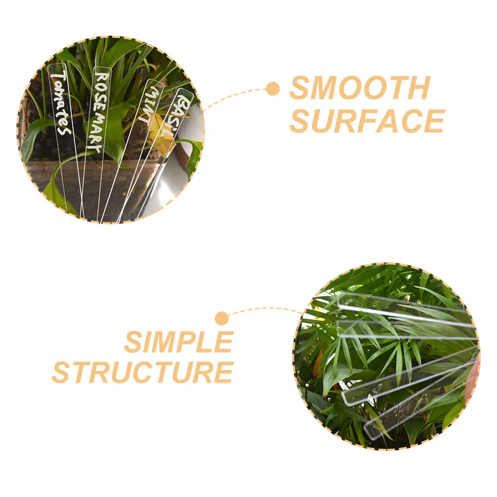 

12pcs Acrylic Labels Markers Writable Outdoor Plant Name Tags Lightweight Durable Garden Stakes Vegetable Garden Signs Yard