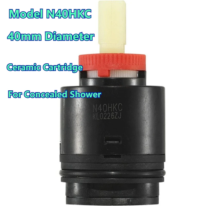 N40HKC 40mm Pressure Balance Valve Cartridge, Ceramic Shower Faucet Replacement for Concealed Mixer