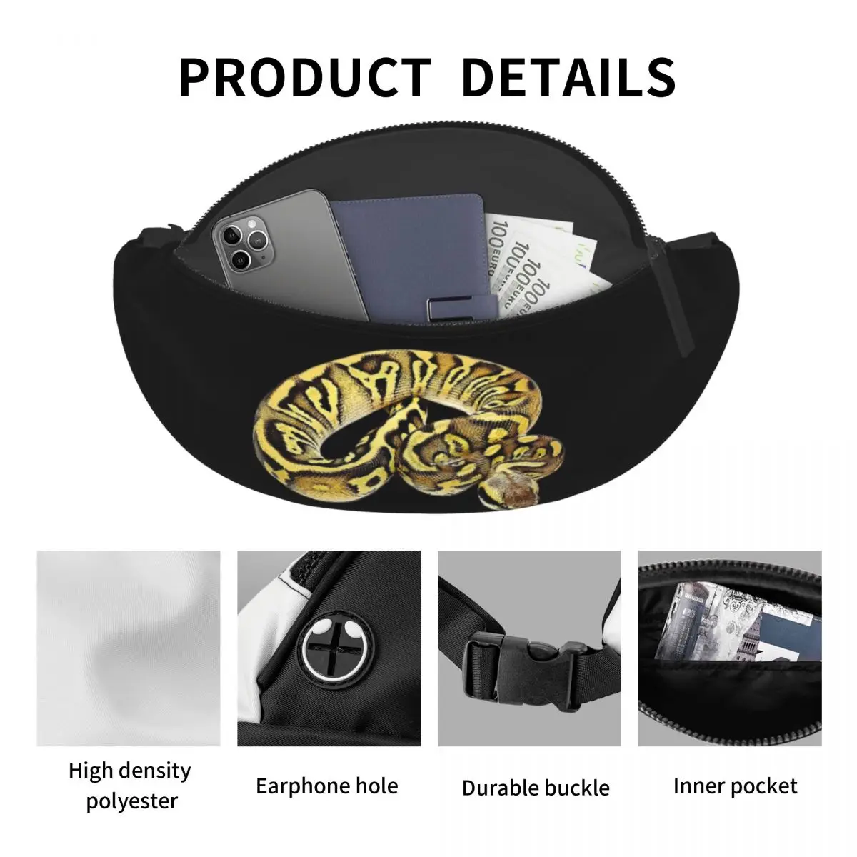 Ball Python Pastel Leopard Fanny Pack Men Women Crossbody Adjustable Waist Bag Travel Running Phone Pouch