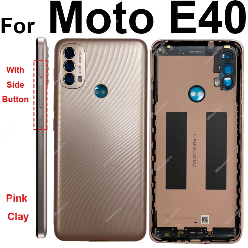 For Motorola Moto E20 E30 E40 Back Battery Door Housing Cover Rear Cover Back Battery Case Replacement Parts