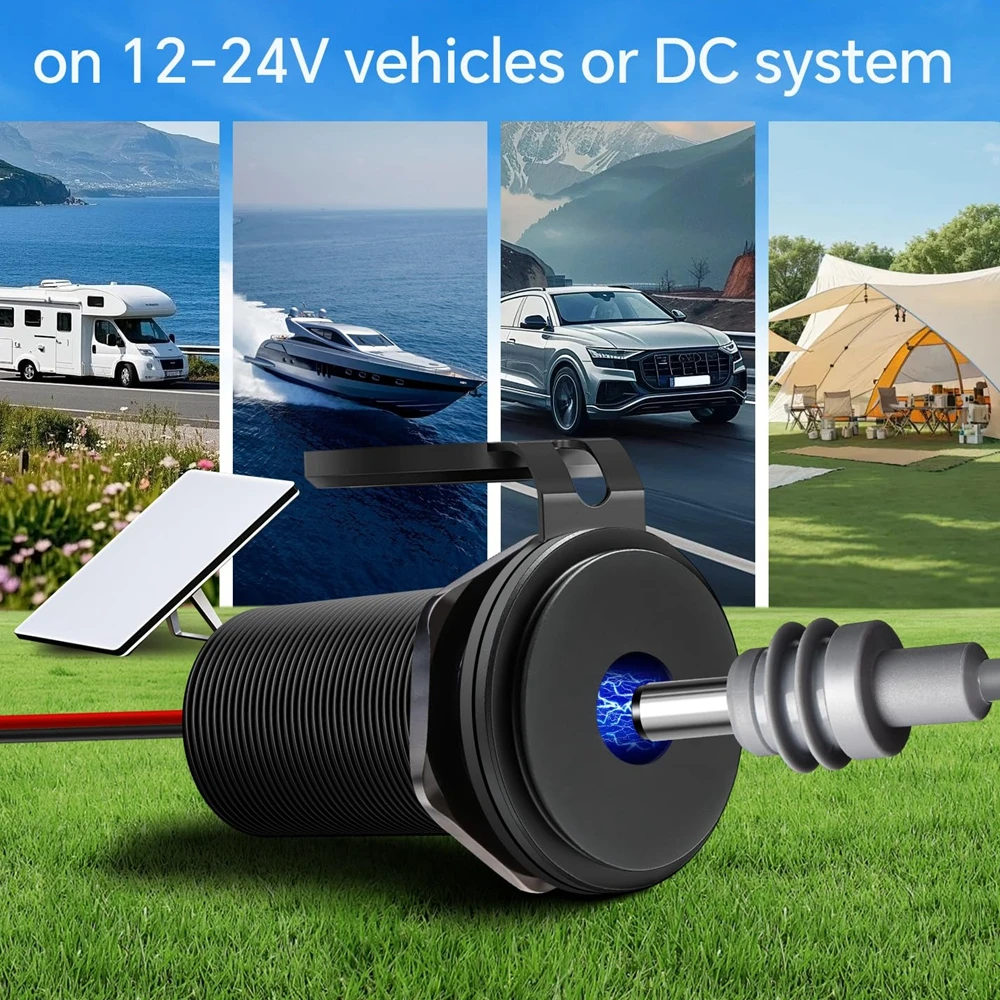 For Starlink Mini DC Cable Panel Mount Boost Adapter with Waterproof Cover Converter Power Supply for RV Camper Boat Off-Grid