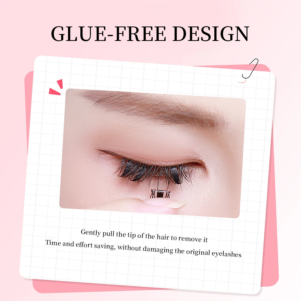 BQI 5D رموش صناعية خالية من الغراء ذات سعة كبيرة من مجموعة واحدة رموش طبيعية مجزأة مناسبة للاستخدام اليومي