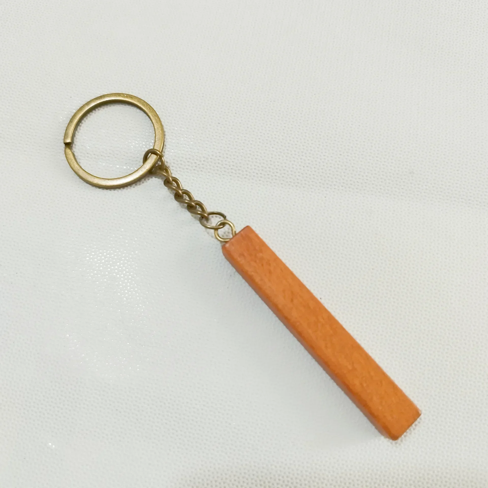 Wooden Customized Engraved Keychains Rectangle Beech Wood Bar Key chains Personalized Keyring Gift