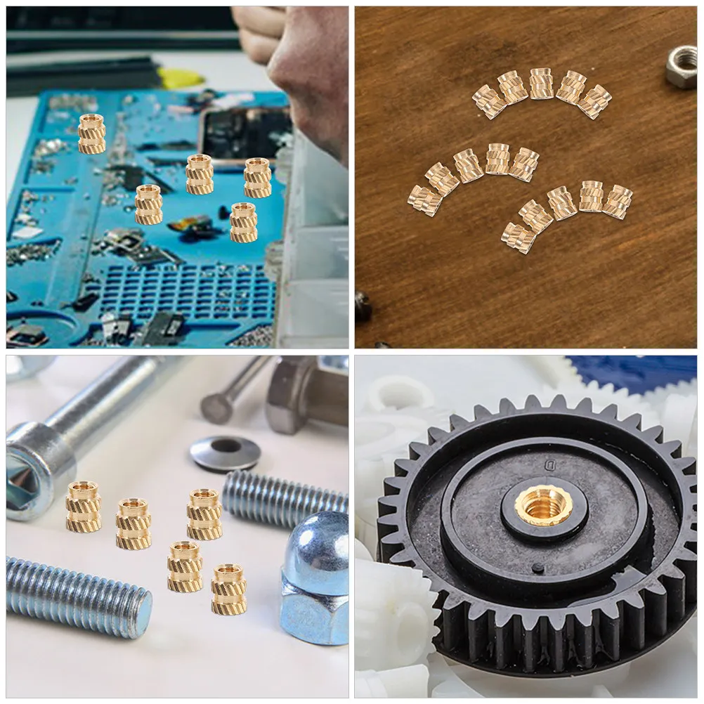 

100 шт. рифленых медных термоинсертных резьбовых вставок для 3D-печати, литья пластмасс под давлением, ноутбуков, автомобильных корпусов, DIY