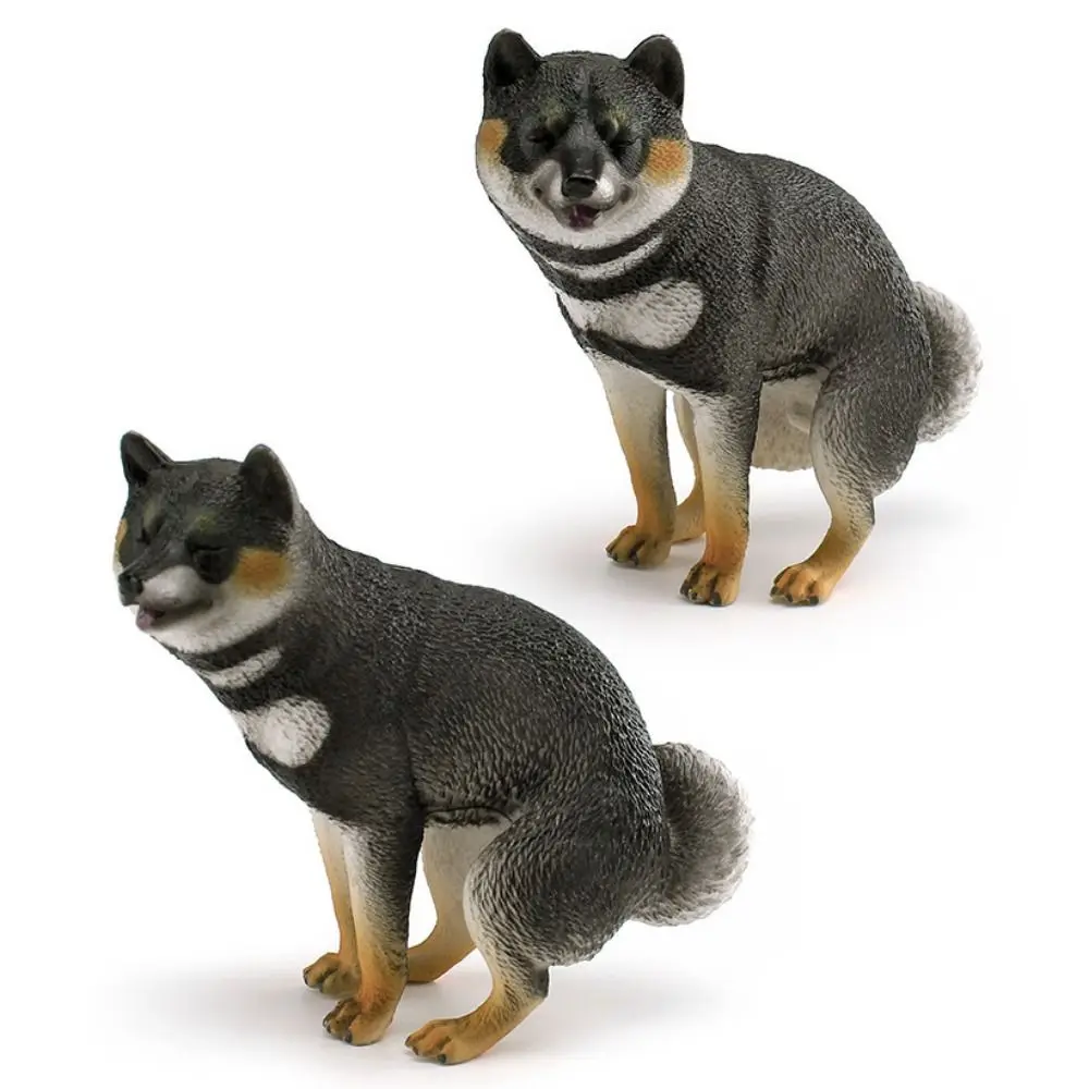 Figurita realista de Shiba Inu, simulación de perro en miniatura, modelo Animal, adornos de Pug, colección de figuras japonesas Shiba Inu