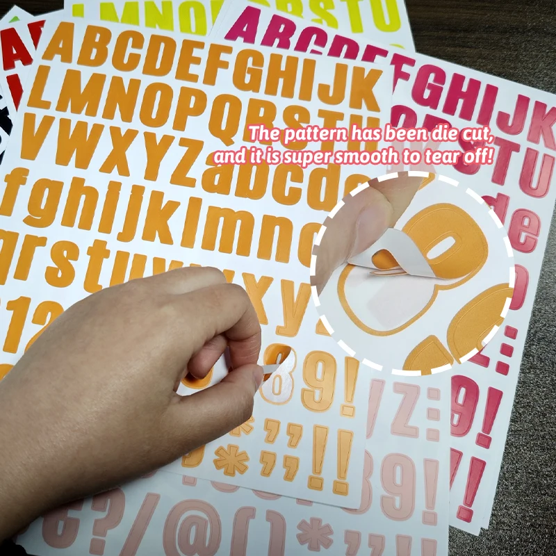 

12 Sheet Letters Number Stickers DIY Self-Adhesive Vinyl Waterproof Colorful Stickers Scrapbook For Kids Mailbox,Address Number