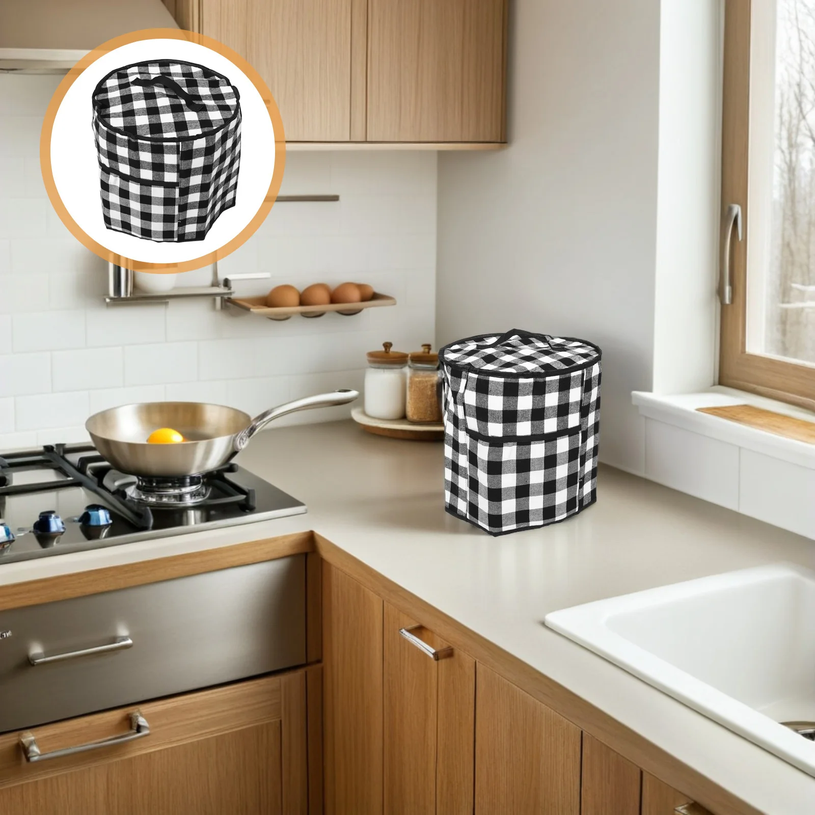 

Electric Rice Cooker Dust Cover 30Cmx30Cm Handle Storage Pocket For Pressure Cooker Microwave Small Kitchen Appliances