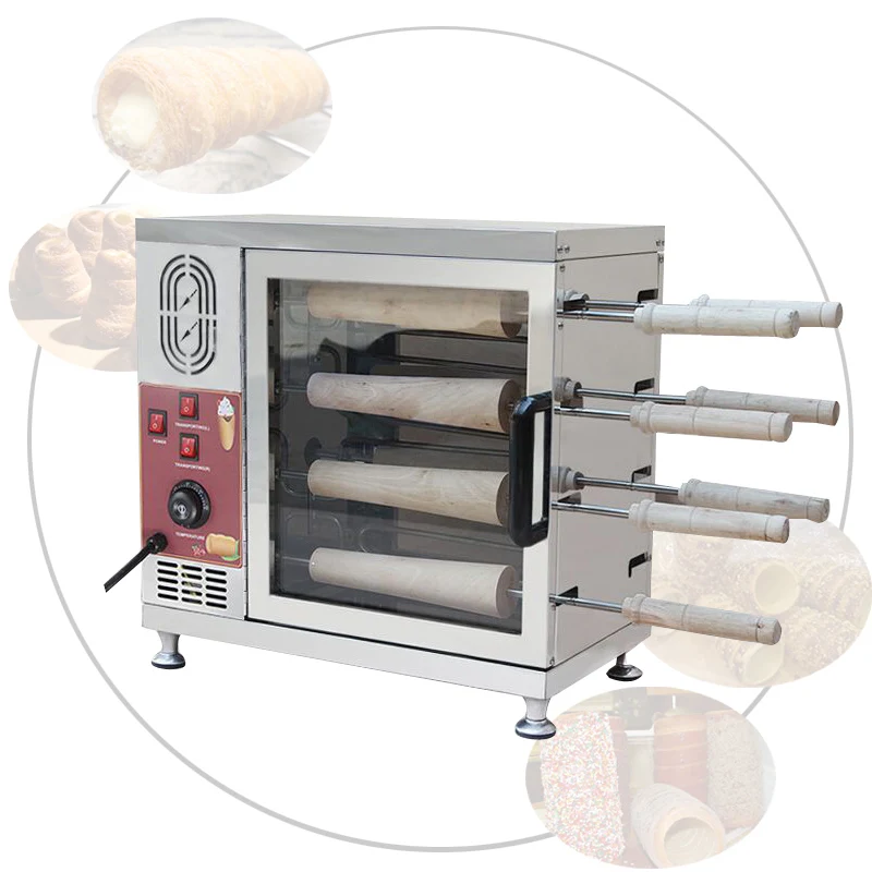 

Electric Heating Chimney Cake Oven Roll Grill Machine Stainless Steel Bread Roll Ice Cream Cone Kurtos Kalacs Waffle Maker