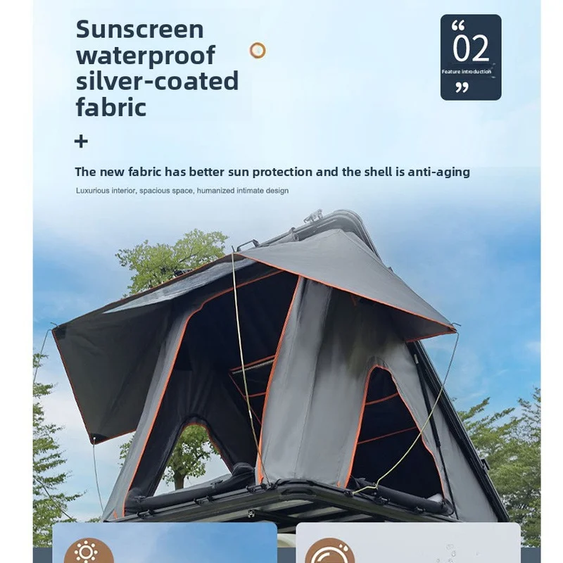 High Quality Four-season Waterproof Triangle Aluminum Rooftop Tent, Hydraulic Automatic Double Layer Design For Car Outdoor Camp