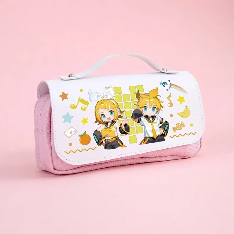 Cartoon animation peripheral Kagamine twin storage pencil bag student large-capacity Kagamine bell two-dimensional pencil case