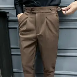 2024 High Quality Neapolitan Suit Pants for Men, Vintage High Waist Business Casual Mens Dress Pants,pantalon Homme Luxe,29-36