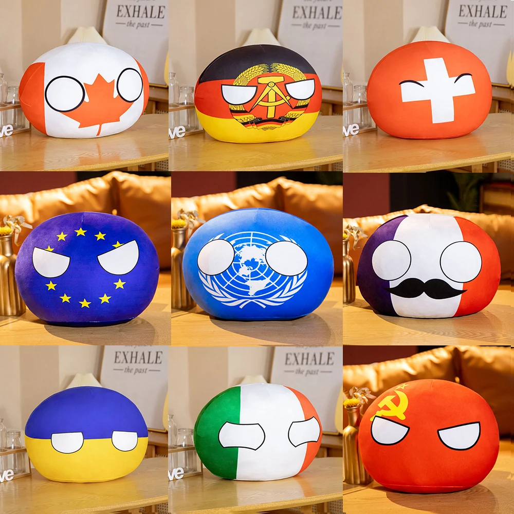 10cm Polandball Stuffed Pendant Doll Country Balls Plush Toy Russian Federation Australia USSR UN Turkey Korea Brazil Canada ITA