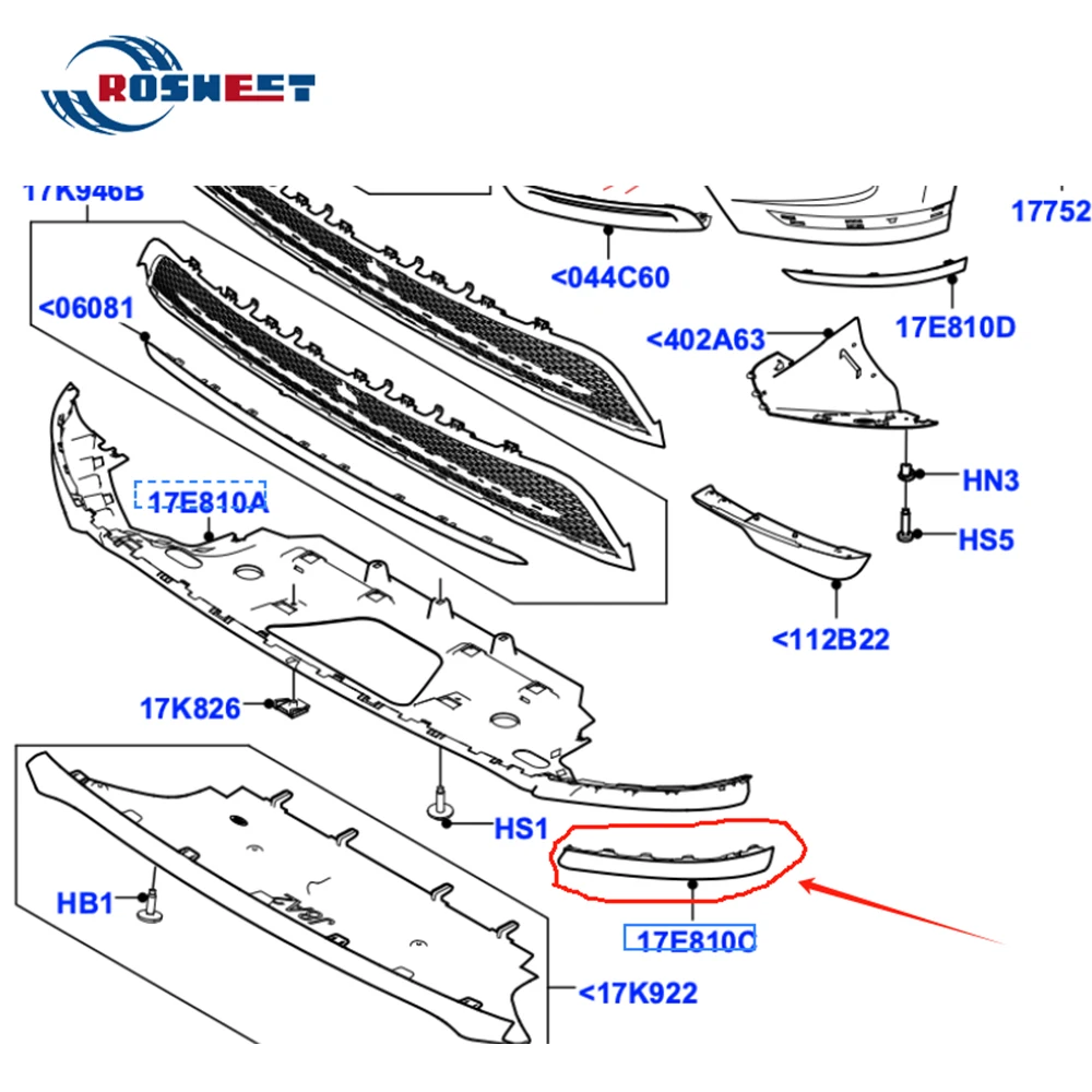 Front Bumper Lower Guard Board Plate For Range Rover Velar Low Configuration Version 2017-2024 L560 Car Accessories LR093513