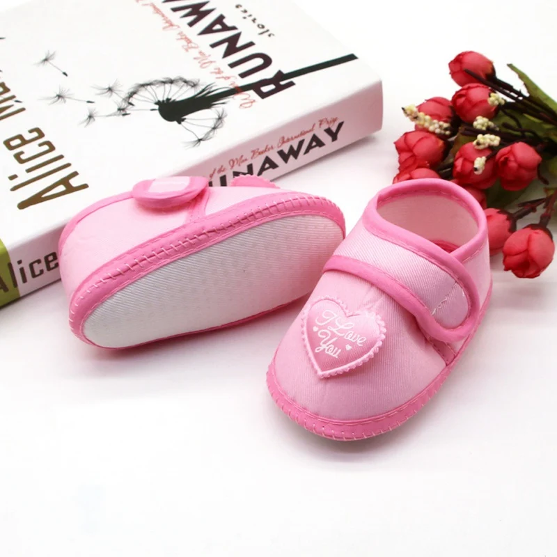 Spring Autumn Baby First Walkers Infant Baby Girls Boys Anti-Slip Shoes Heart-shaped Newborn Toddler Shoes 0-18 Months