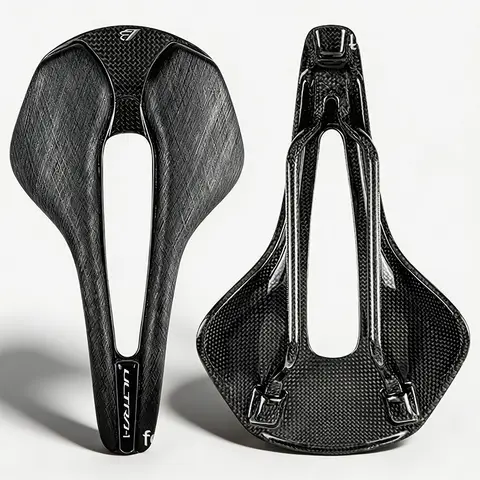 BALUGOE Carbon Fiber Mountain Bike Saddle Ultralight Road Bike Saddle 244*143mm MTB Saddles for TT Time Trial Triathlon T700
