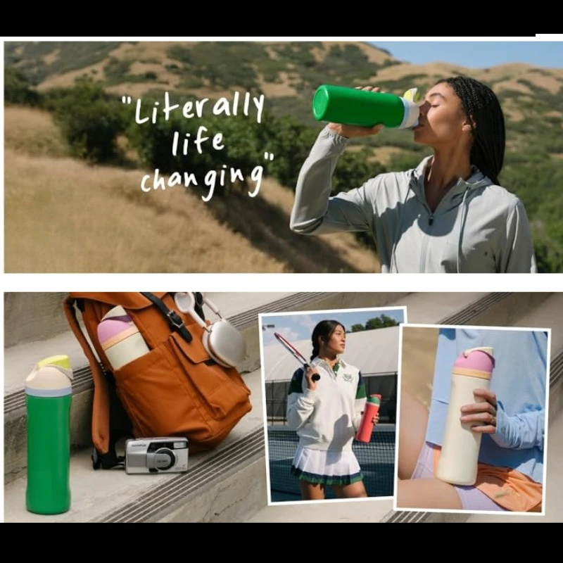 

Insulated Stainless Steel Water Bottle with Straw, BPA-Free Sports Water Bottle, Great for Travel, 24 Oz, Denim