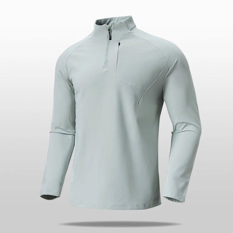 Men's Stand Collar Thermal Sweatshirt Soft Anti-Pilling Slim Fit Workout Jumper Warm Training Sportswear for Autumn Winter