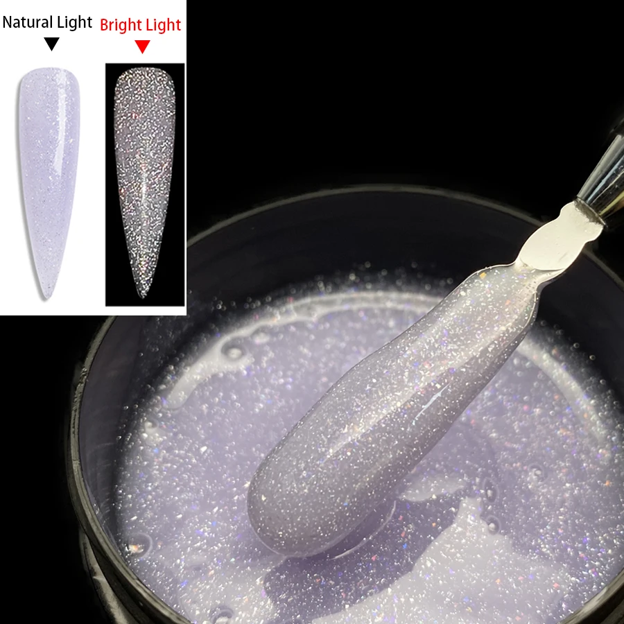 Jillnails 100g Glitter Shimmer Melkachtige Harde Gel Builder Nagel voor Nagels Extensions Koningsblauw Roze UV LED Camouflage Zelfnivellerende