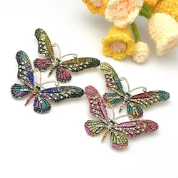New Colorful Rhinestonesr Butterfly Brooch Insect Design Elegant Pin Women's Fashion Dress Jewelry Accessories Wholesale