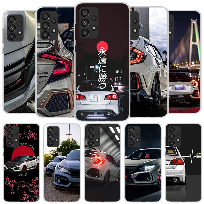 JDM Type R Civic Sport Car Phone Case For Samsung A15 A25 A35 A55 A14 A24 A34 A54 A13 A23 A33 A53 A12 A52 A32 A22 A42 A05S A04S