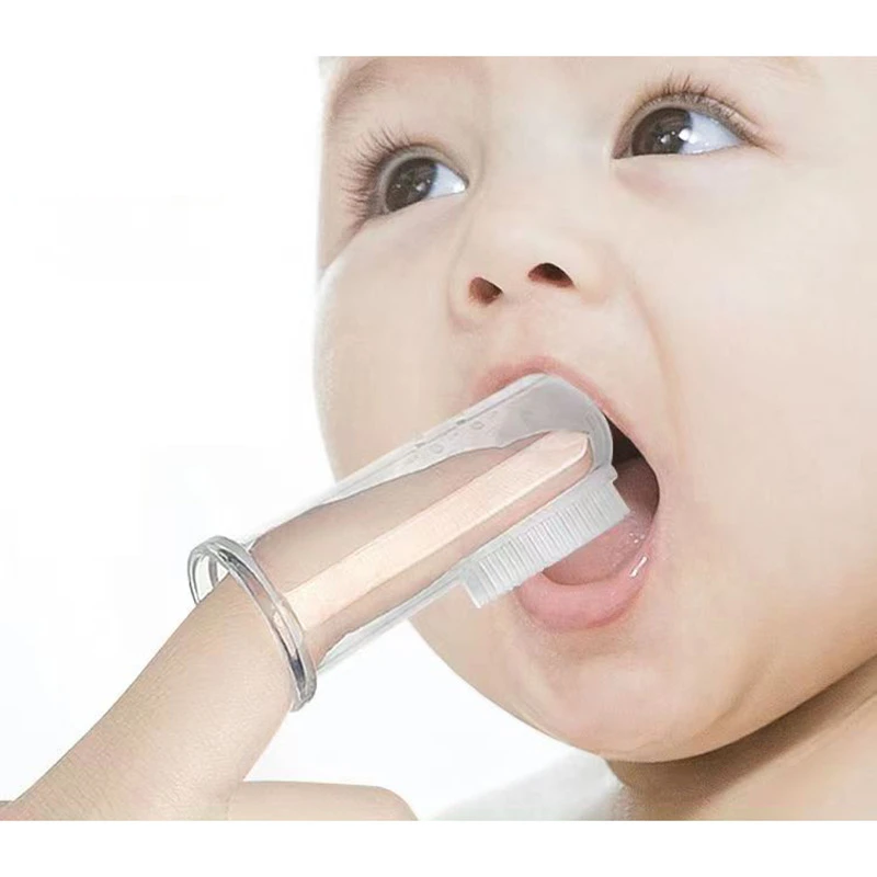 Baby finger toothbrush baby milk toothbrush tongue cleaning brush, soft silicone material, does not hurt the teeth clean mouth