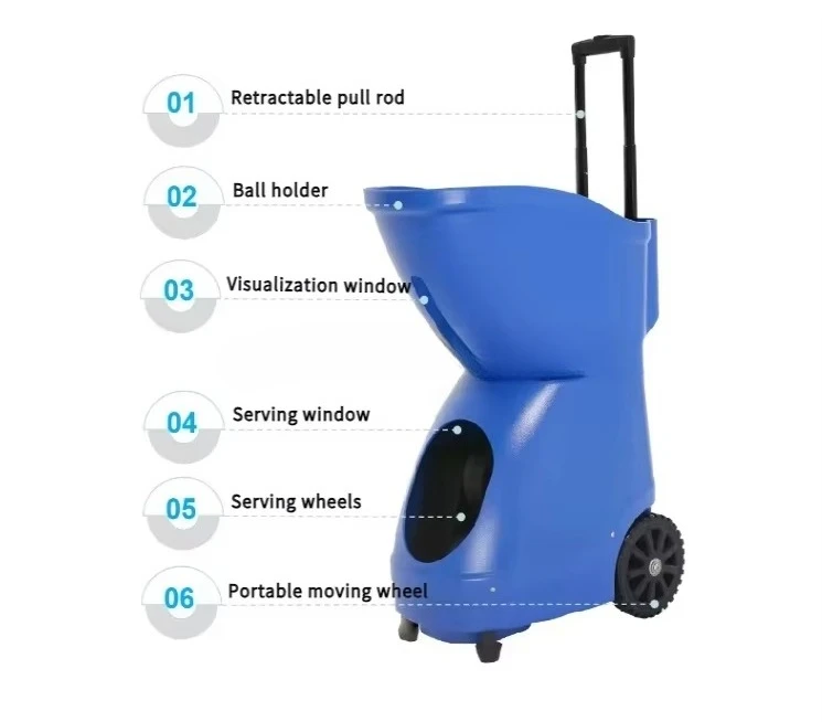 リモートアプリ制御ボールランチャー付きポータブルテニス/パデル練習機 多機能自動射出