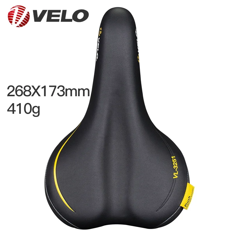 VELO Original VL-3251 Pu Leather Comfort Bicycle Saddle for MTB Off-road XC Road Gravel Bike Cycling Parts