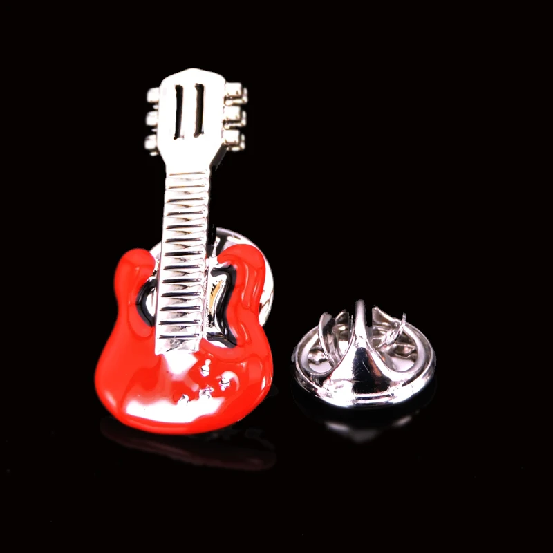 High quality music red violin brooch for men's wedding suit, lapel badge clip, the best choice for gift giving