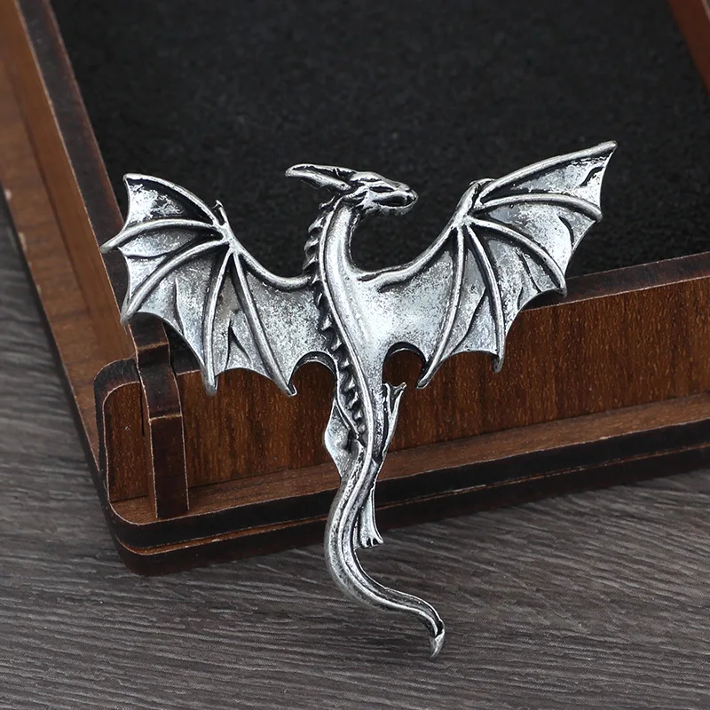 Retro Mythical Beast Fire-Breathing Dragon Brooch Suitable for Men and Women Fashion Personalized Clothing Pin Punk Jewelry