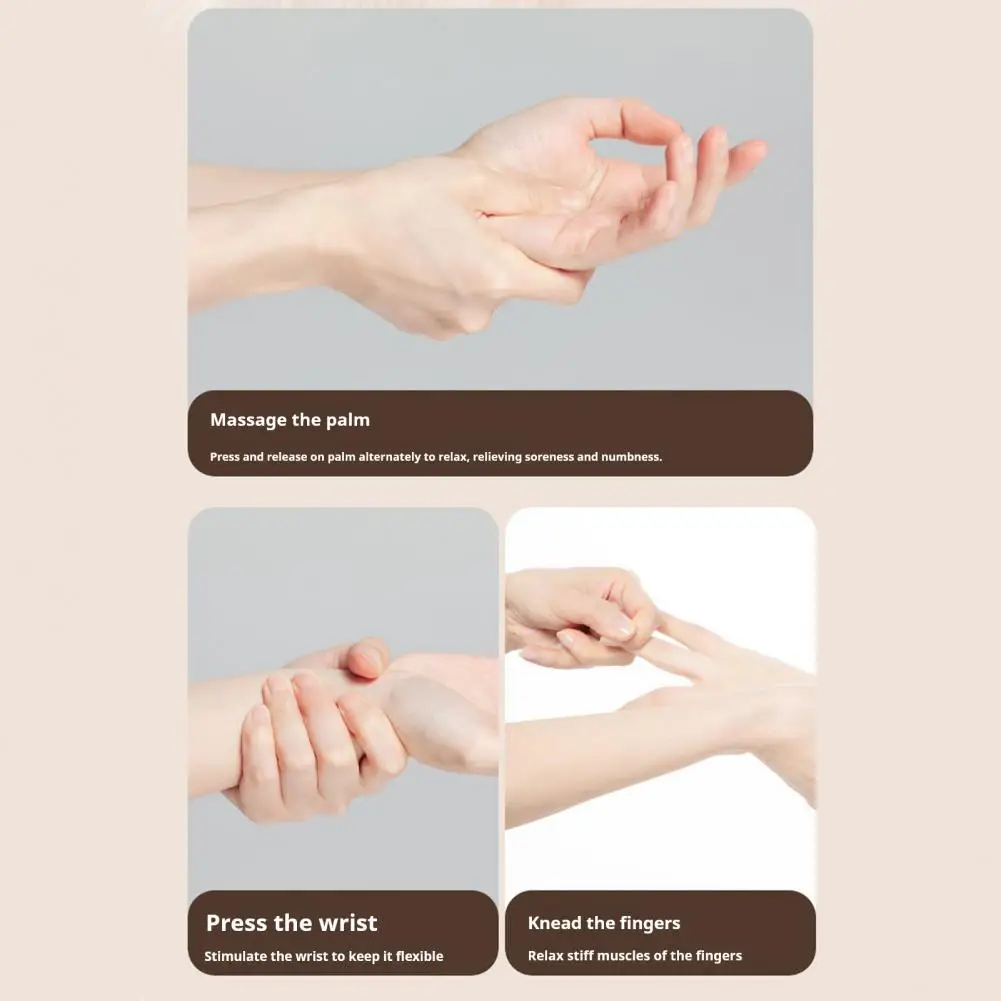 

Hand Massager with Heat Air Compression Electric Finger Palm Relaxer with Adjustable Modes Portable Massage Device for Stress