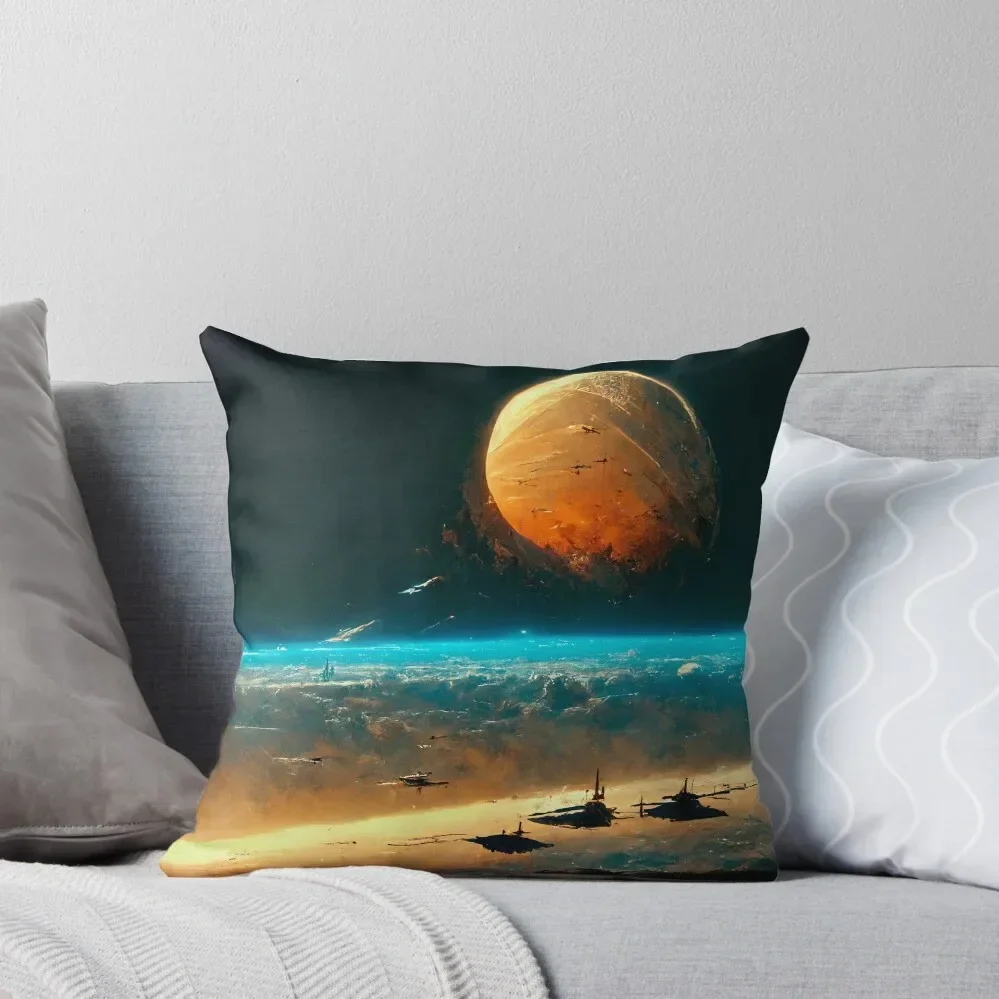 

Homeworld Kushan Fleet Arrives on Hiigara Throw Pillow Pillowcases For Pillows Decorative Cushion pillow