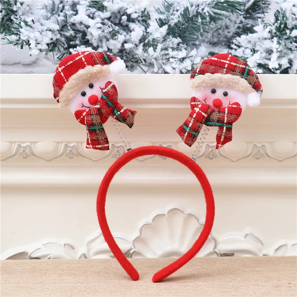 Red Snowman LED Light Headband Elk Headwear Christmas LED Headband Multiple Choice Comfortable Santa Hairband Party Decoration