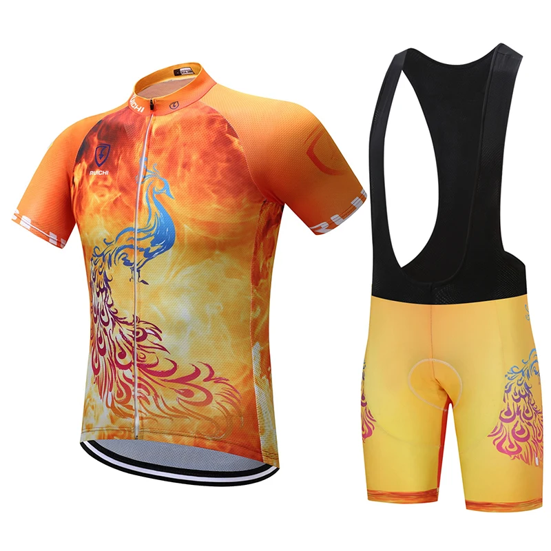 

Summer Unisex Quick Dry Cycling Sets Anti-sweat Phoenix Pattern 3D Padding Cushion Sport Jerseys Customized/Wholesale Service